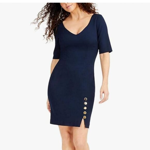Trina Turk Airy Dress in Indigo Navy Blue - Picture 1 of 7